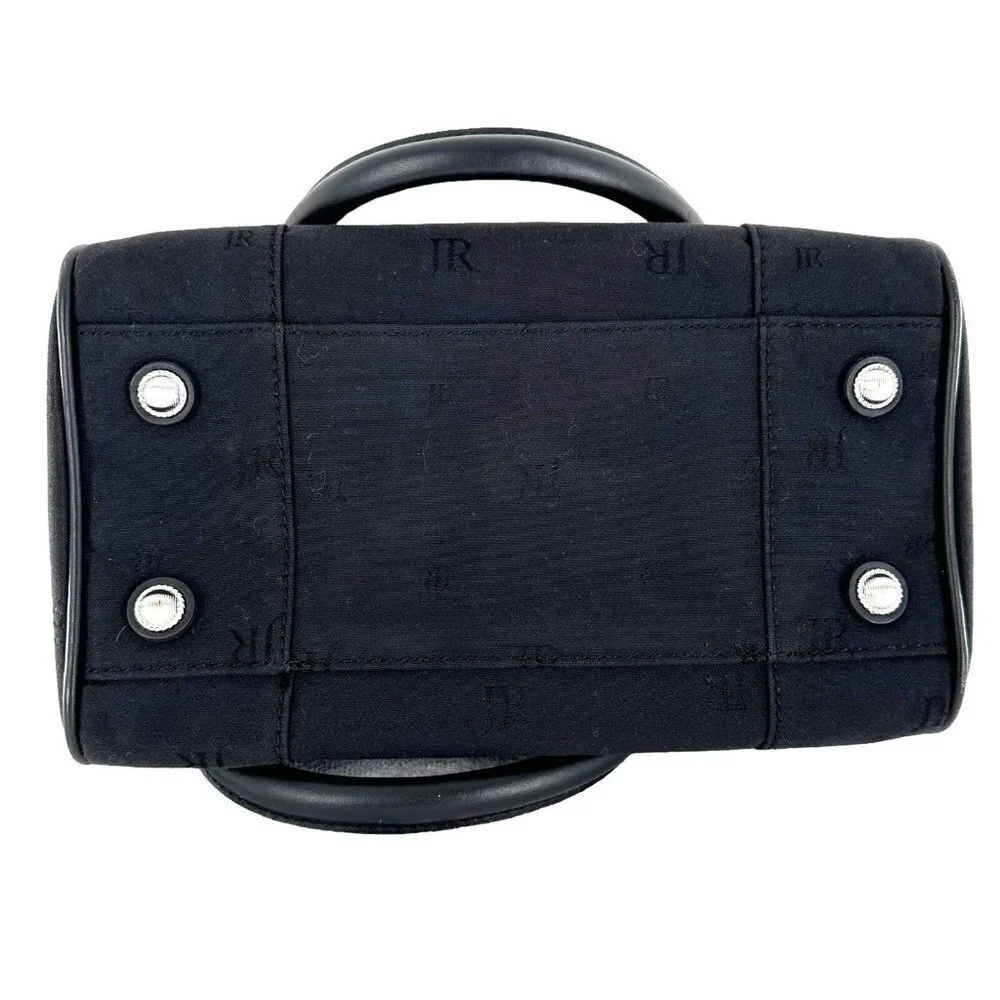 Judith Ripka Black Signature Canvas Satchel Handbag